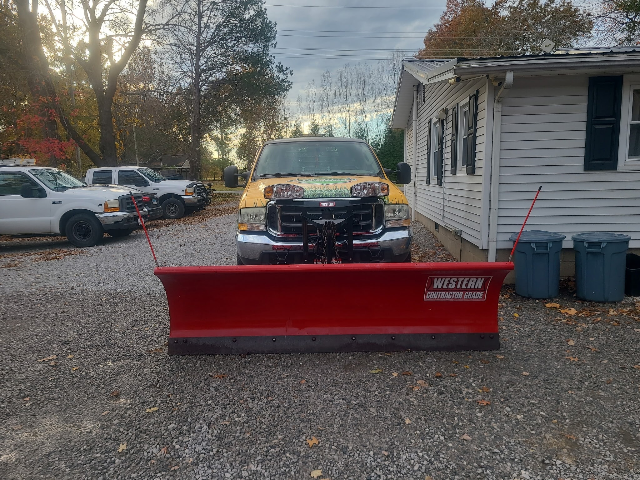 Snow plow truck ready for winter service